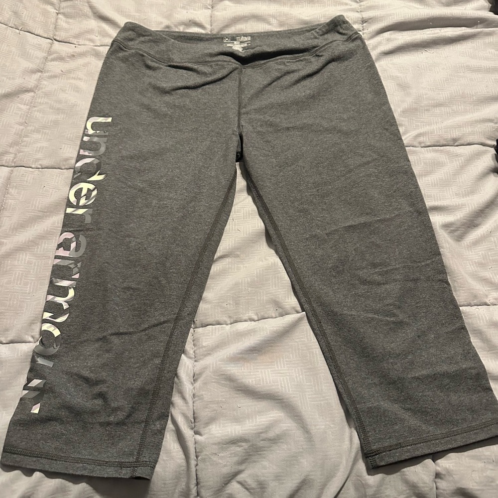 UNDER Armour Girls All Season Fitted Cropped Legging Blue Size YXL